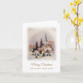 Kerstmis vintage kaart (Gele Bloem)