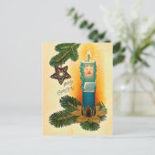 Kerstmis Vintage Kaart Kartonnen Kaars (Staand voorkant)