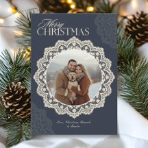 Kerstmis Vintage Kanten Onderleggers Lijst Foto