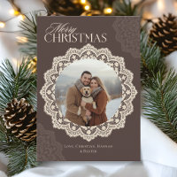 Kerstmis Vintage Kanten Rand Foto Frame