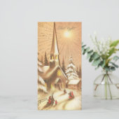 Kerstmis Vintage Kerk Stille Nacht Feestdagenkaart (Staand voorkant)