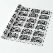 Kerstmis Vintage Kerstman Inpakpapier (Uitgerold)