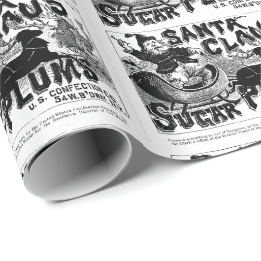 Kerstmis Vintage Kerstman Inpakpapier (Rol Hoek)
