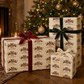 Kerstmis Vintage Kerstman slee rit Persoonlijk Cadeaupapier