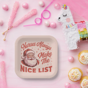 Kerstmis Vintage Kerstman Verpleegsters Maken de N Papieren Bordje