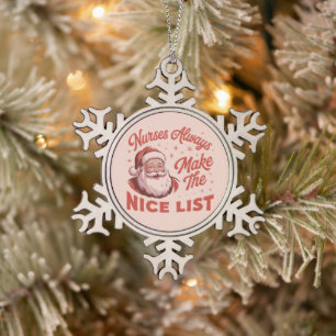 Kerstmis Vintage Kerstman Verpleegsters Maken de N Tin Sneeuwvlok Ornament