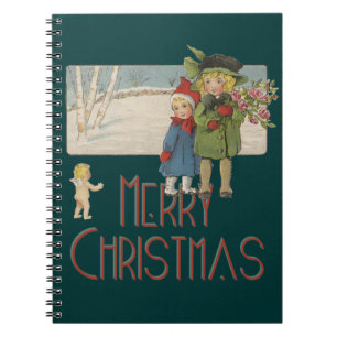 Kerstmis Vintage Kinderen en Cherubijnen Notitieboek