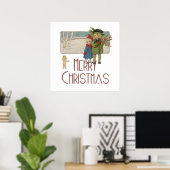 Kerstmis Vintage Kinderen en Cherubijnen Poster (Thuiskantoor)