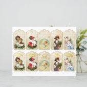 Kerstmis vintage knip uit cadeautag (Staand voorkant)