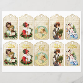 Kerstmis vintage knip uit cadeautag