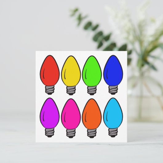 Kerstmis Vintage Lichtjes Kaart (Staand voorkant)