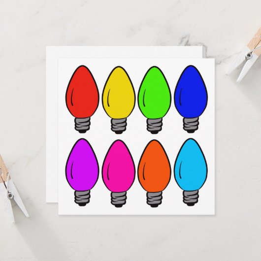 Kerstmis Vintage Lichtjes Kaart (Voorkant / Achterkant in situ)