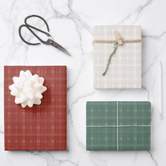 Kerstmis Vintage Linnen Handgetekende Plaid (multi Inpakpapier Vel