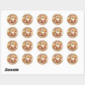 Kerstmis Vintage Merry & Bright Ronde Sticker (Vel)