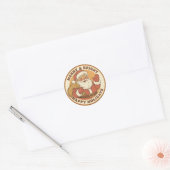 Kerstmis Vintage Merry & Bright Ronde Sticker (Envelop)