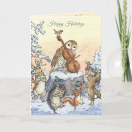 Kerstmis Vintage Molly Brett Dansende Dieren Kaart