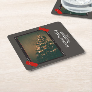 Kerstmis Vintage Opknapper Instant Foto Schrijfmac Kartonnen Onderzetters