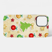Kerstmis Vintage Patroon iPhone Hoesje (Achterkant horizontaal)