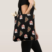 Kerstmis Vintage Patroon, Kerstman Tote Bag (Dichtbij)