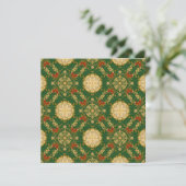 Kerstmis Vintage Patroon - Plat Kerstkaart (Staand voorkant)