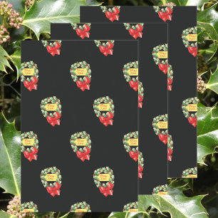 Kerstmis Vintage Patroon, Prettig Kerstfeest in Kr Inpakpapier Vel