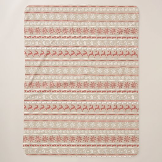 Kerstmis Vintage patroon Sherpa Deken (Voorkant)