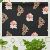 Kerstmis Vintage Patroon, Sinterklaas Theedoek (Gevouwen)