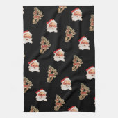 Kerstmis Vintage Patroon, Sinterklaas Theedoek (Verticaal)