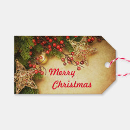 Kerstmis Vintage Persoonlijke Naam Cadeaulabel
