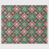 Kerstmis Vintage Plaid Hulst & Hert Patroon Cadeaupapier (Vlak)