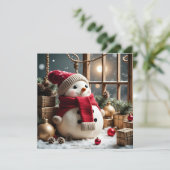 Kerstmis vintage - platte kerstkaart kaart (Staand voorkant)