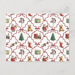 Kerstmis vintage retro speelgoed Kerstman Kerstmis Briefkaart