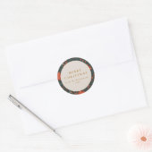 Kerstmis Vintage Rode Botanische Groene Aangepaste Ronde Sticker (Envelop)