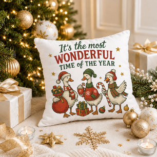 Kerstmis Vintage Rood Groen Citaat Worp Kussen Kun