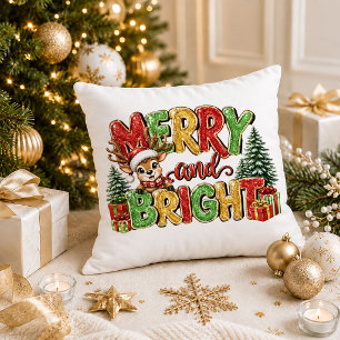 Kerstmis Vintage Rood Groen Vakantie Citaat Werpde Kussen