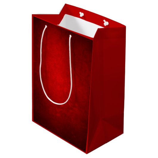 Kerstmis Vintage Rood Medium Cadeauzakje (Achterkant Gekanteld)