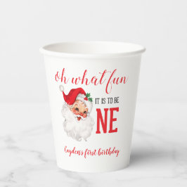 Kerstmis Vintage Sinterklaas Eerste Verjaardag Papieren Bekers