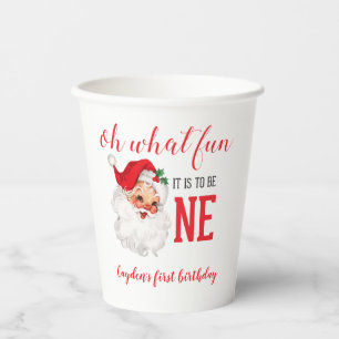 Kerstmis Vintage Sinterklaas Eerste Verjaardag Papieren Bekers
