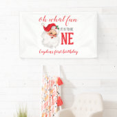 Kerstmis Vintage Sinterklaas Eerste Verjaardag Spandoek (Insitu)