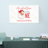 Kerstmis Vintage Sinterklaas Eerste Verjaardag Spandoek (Beurs)