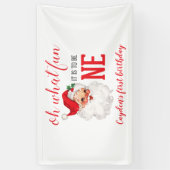 Kerstmis Vintage Sinterklaas Eerste Verjaardag Spandoek (Verticaal)