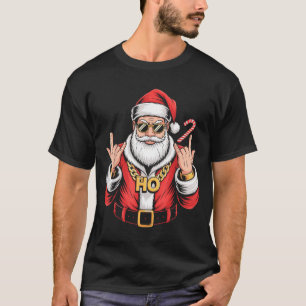 Kerstmis Vintage Sinterklaas Ho Ho Ketting Retro K T-shirt