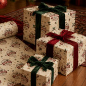 Kerstmis Vintage Sinterklaas Klassiek Cadeaupapier
