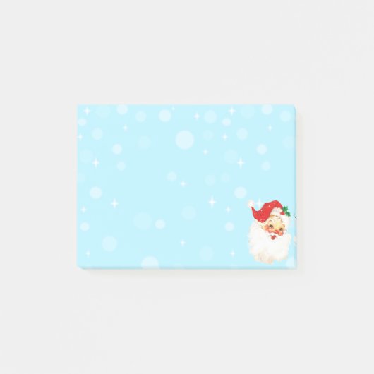 Kerstmis Vintage Sinterklaas op Lichtblauw Post-it® Notes (Voorkant)