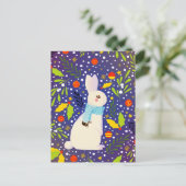 Kerstmis Vintage Sneeuwkonijn Winter Feestdagenkaart (Staand voorkant)