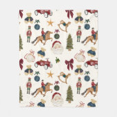 Kerstmis Vintage Speelgoed Patroon Fleece Deken (Voorkant)