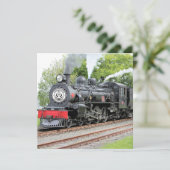 Kerstmis Vintage Stoomlocomotief Trein Rood Schatt Kaart (Staand voorkant)