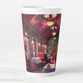 Kerstmis Vintage Stoomtrein Sneeuw bevroren Boslan Latte Mok