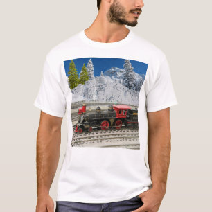 Kerstmis Vintage Trein Heren T-Shirt