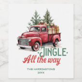 Kerstmis Vintage Truck Kerstlied Tot het Uiterste  Wijn Etiket (Enkel label)